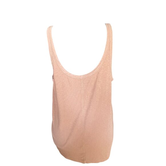 Aerie Womens Peach Tank Top XXL With Scoop Neck & Front Button Detail Casual Fit - Picture 3 of 4